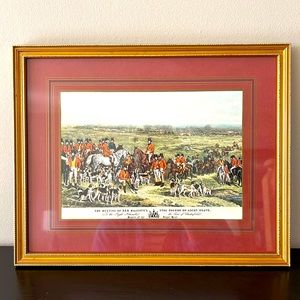 Royal Hunt Illustration Gold Framed